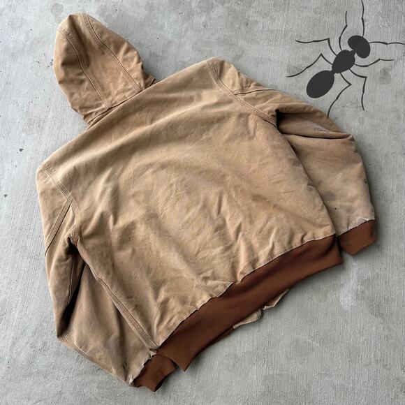 Vintage Y2K Carhartt J131 brown hooded active work wear jacket - Picture 6 of 8